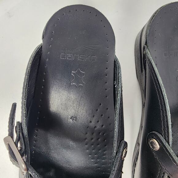 Dansko Merrie Mary Jane Mule Clogs Women EU41/US10.5-11 Black Leather Comfort - Picture 4 of 15